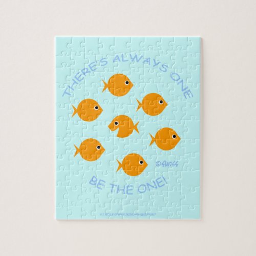 Inspirational Motto For Kids Cute Goldfish Cartoon Jigsaw Puzzle