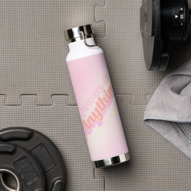 Inspirational Motto: Girls Can Do Anything Water Bottle (Gym)