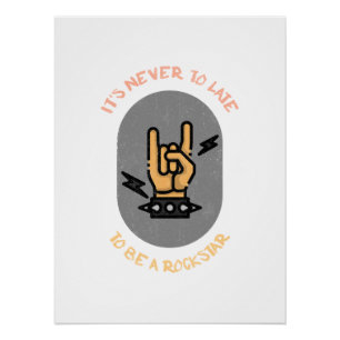 Inspirational Music Quote Rock On Bold Poster