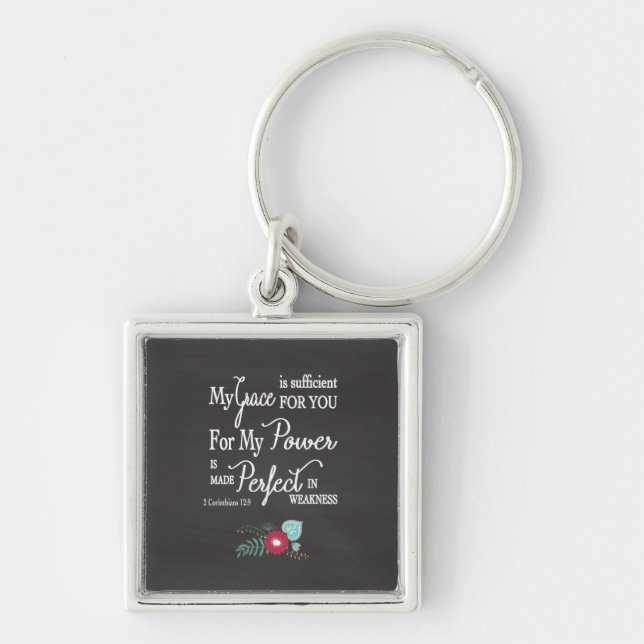 Inspirational My Grace is Sufficient Keychain (Front)
