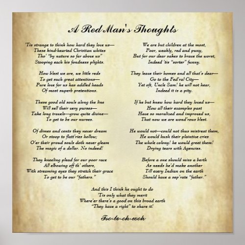 Inspirational Native American Indian Poem Poster