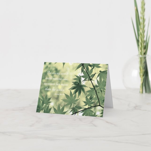 Inspirational Nature Quote Maple Leaves Card (Front)
