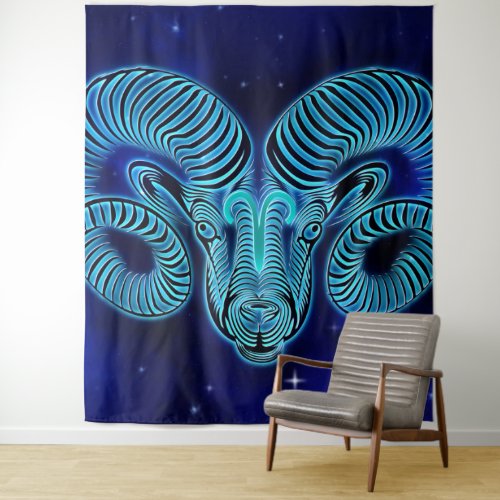 Inspirational New Age Aries Tapestry
