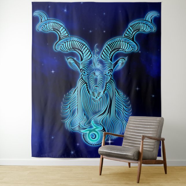 Inspirational New Age Capricorn Tapestry (In Situ)