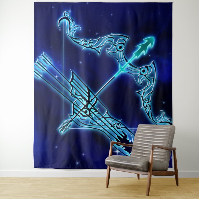 Inspirational New Age Sagittarius Tapestry (In Situ)