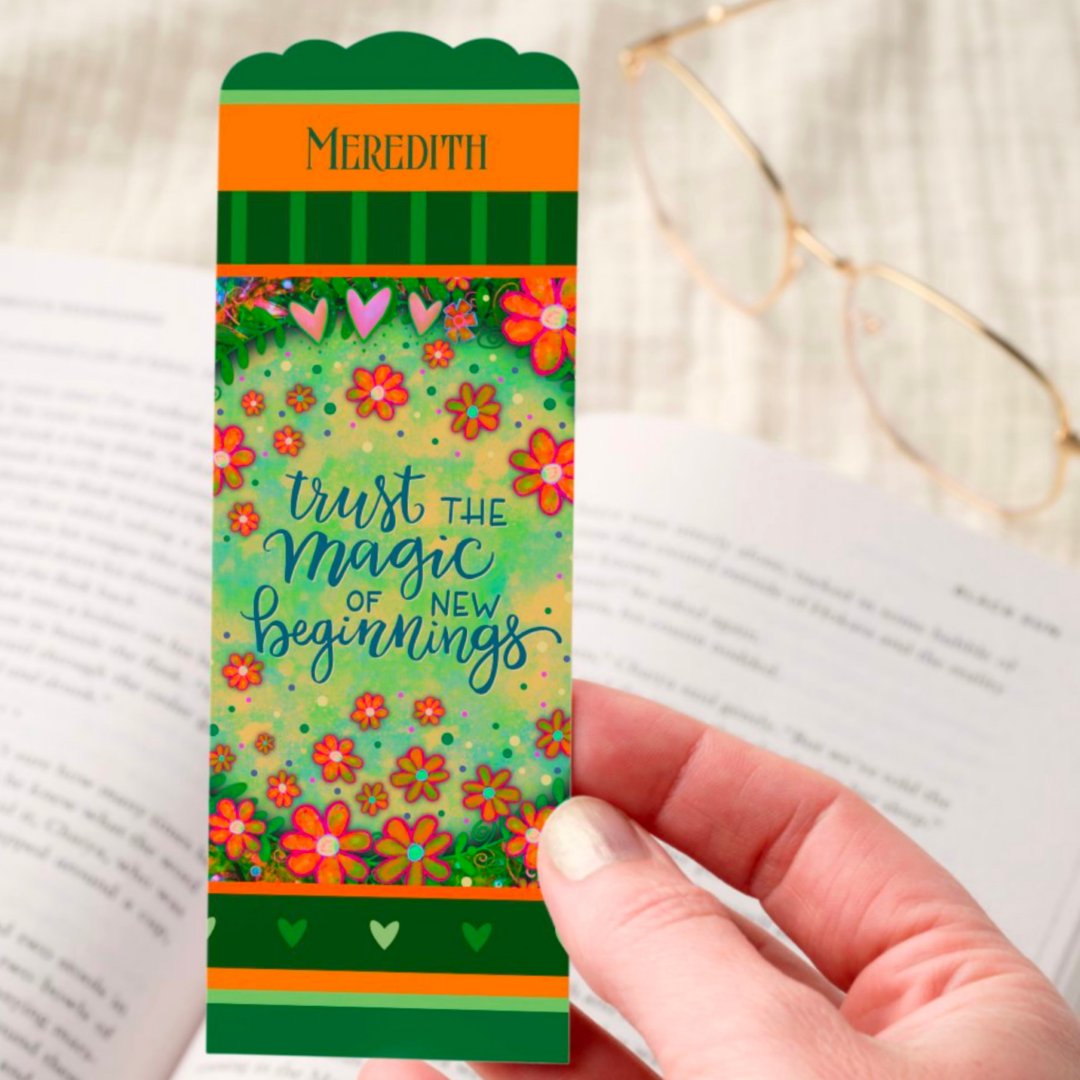 Inspirational New Beginnings Quote Green Bookmarks