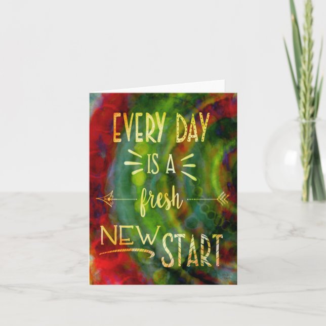 Inspirational ‘New Start’ Pretty Card (Front)