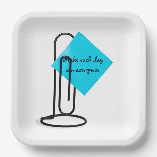 Inspirational Note On Giant Paper Clip Plates (Front)