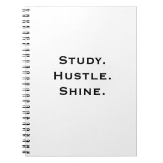 Inspirational Notebook - Study. Hustle. Shine.