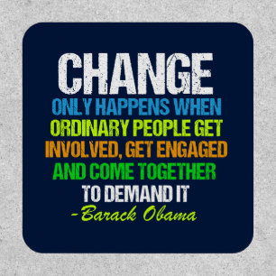 Inspirational Obama Quote Political Change Patch
