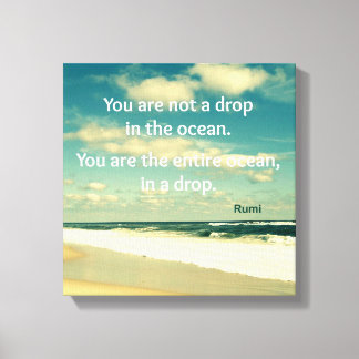INSPIRATIONAL OCEAN QUOTE RUMI PHOTO ART CANVAS PRINT