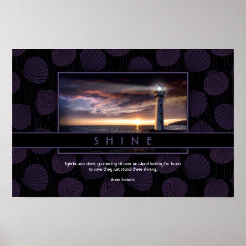 Inspirational Ocean Wall Art with Lighthouse Photo