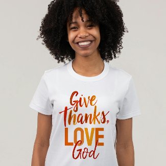 Inspirational Orange Give Thanks God Paint Script