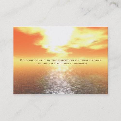 Inspirational Orange Sunset Card Business Card Template