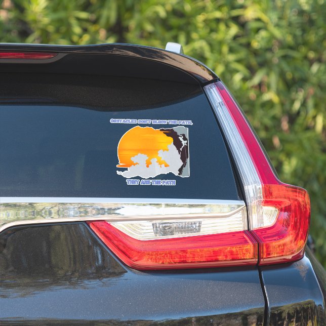 Inspirational Overcoming Obstacles On Path Vinyl Sticker (Car Side)