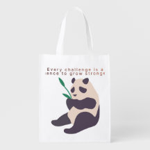 Inspirational Panda Illustration Tote Bag