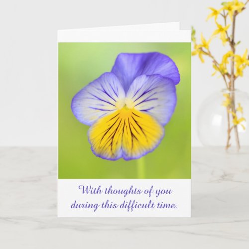 Inspirational Pansy Cancer Support Card