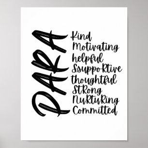 Inspirational Paraprofessional Affirmations Poster
