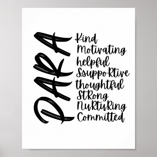 Inspirational Paraprofessional Affirmations Poster