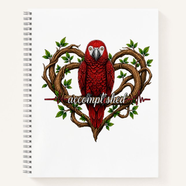 Inspirational Parrot Notebook- Accomplished Notebook (Front)