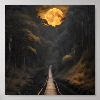 Inspirational Path Forest Wall Art – Moonlit Lands Foam Core Photo Tile