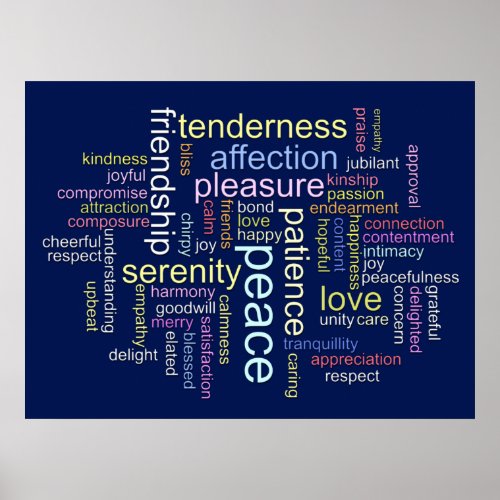 Inspirational Peace and Love Word Cloud Poster