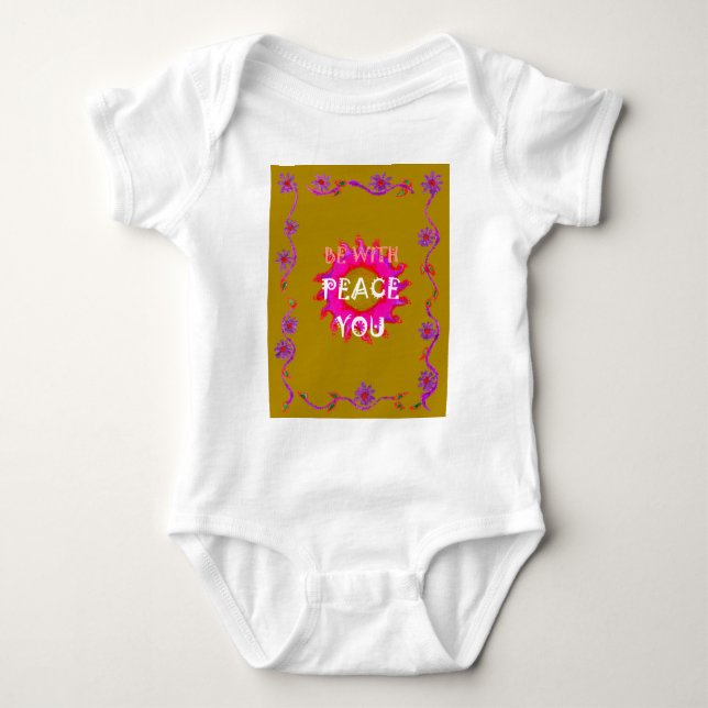 Inspirational Peace Be With You Vector Design Art Baby Bodysuit (Front)