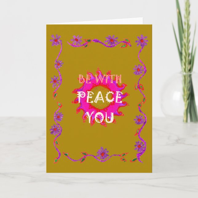 Inspirational Peace Be With You Vector Design Art Card (Front)