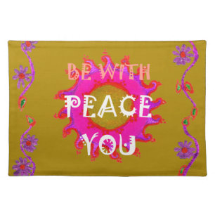 Inspirational Peace Be With You Vector Design Art Cloth Placemat