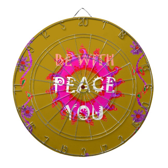 Inspirational Peace Be With You Vector Design Art Dartboard (Front)