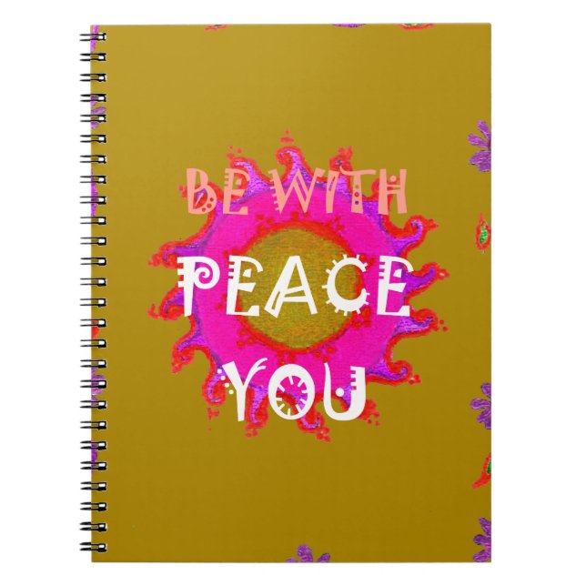 Inspirational Peace Be With You Vector Design Art Notebook (Front)