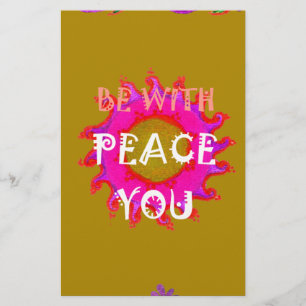 Inspirational Peace Be With You Vector Design Art Stationery
