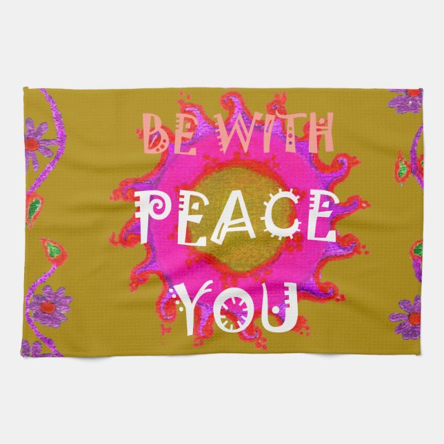 Inspirational Peace Be With You Vector Design Art Towel (Horizontal)