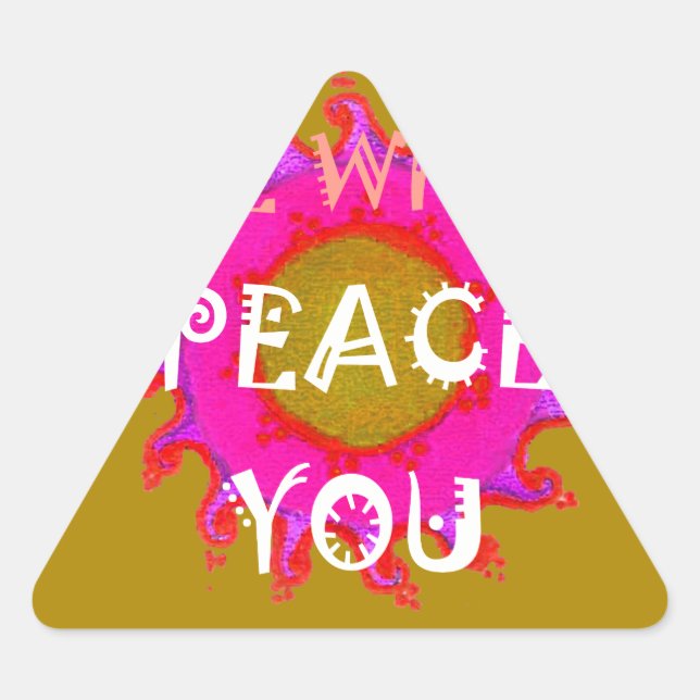 Inspirational Peace Be With You Vector Design Art Triangle Sticker (Front)