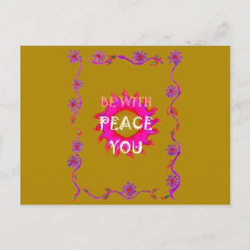 Inspirational Peace Be With You Vector Design Postcard