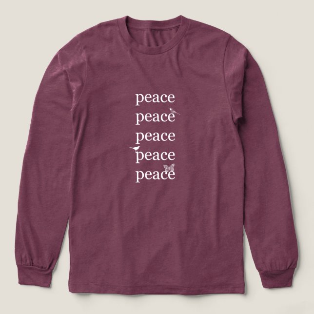 Inspirational Peace Butterfly Birds Tri-Blend Shirt (Design Front)