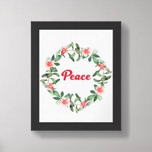 Inspirational Peace Floral Pomegranate Poster