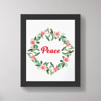 Inspirational Peace Floral Pomegranate Poster 