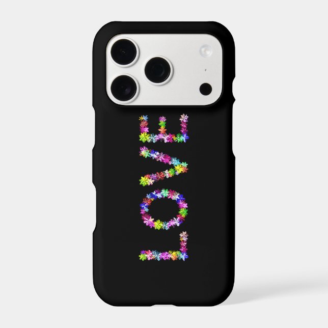 Inspirational Peace & Love | Bold Floral iPhone Case (Back)