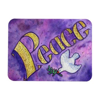Inspirational Peace Word Art Custom Magnets