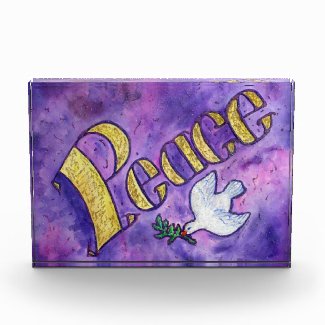 Inspirational Peace Word Art Custom  Paperweights Acrylic Award