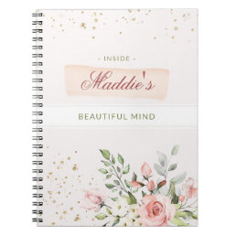 Inspirational Personal Diary Thoughts Chic Floral  Notebook
