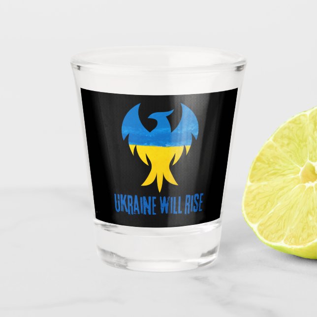 Inspirational Phoenix Ukraine Colors  Shot Glass (Front)