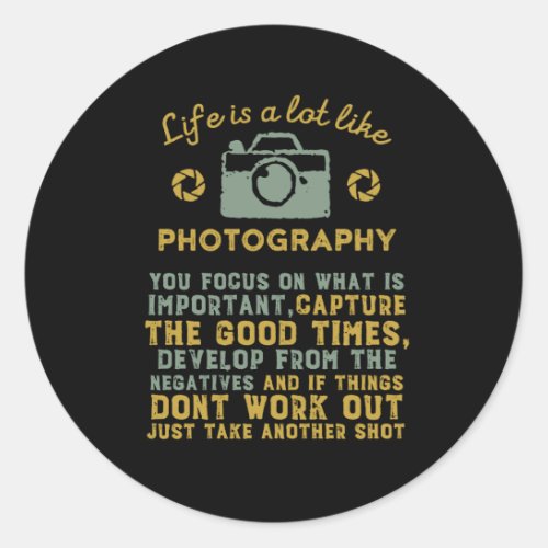 Inspirational Photographer Develop From Negative Classic Round Sticker