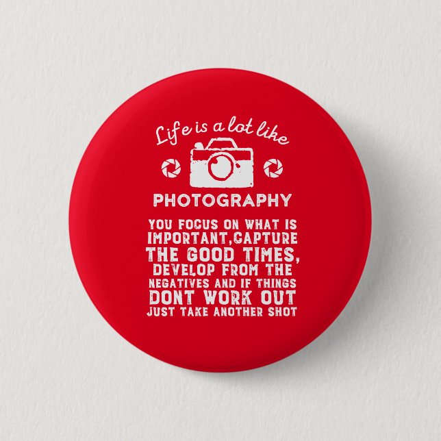 Inspirational Photographer Life Like Photography Button (Front)