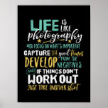 Inspirational Photography Life Quote Photographer Poster
