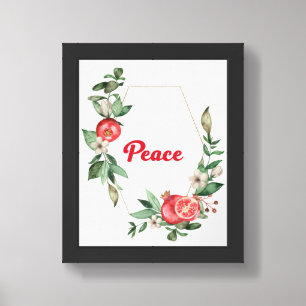 Inspirational Pink Floral Pomegranate Peace Poster