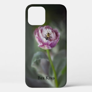 Inspirational Pink Flower and Bumble Bee iPhone 12 Case