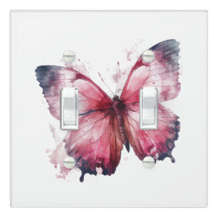 Inspirational Pink Hope Butterfly Light Switch Cover