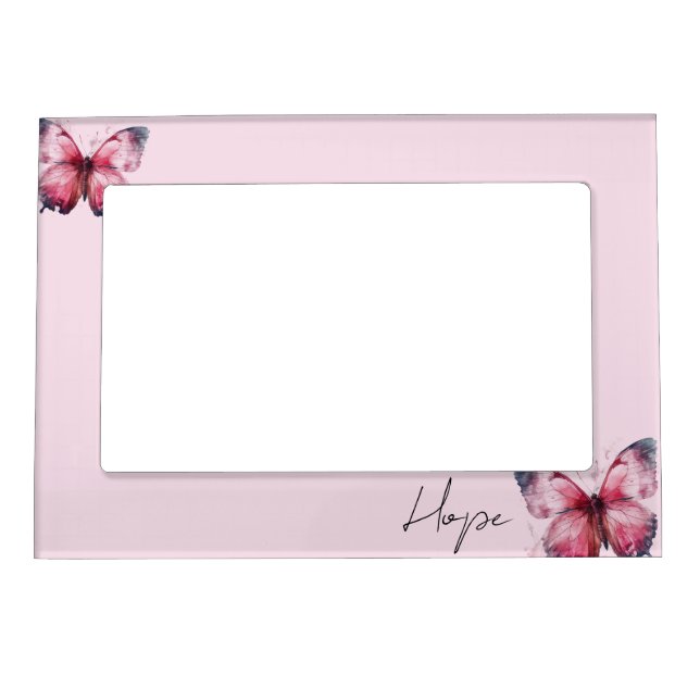 Inspirational Pink Hope Butterfly Magnetic Frame (Front)